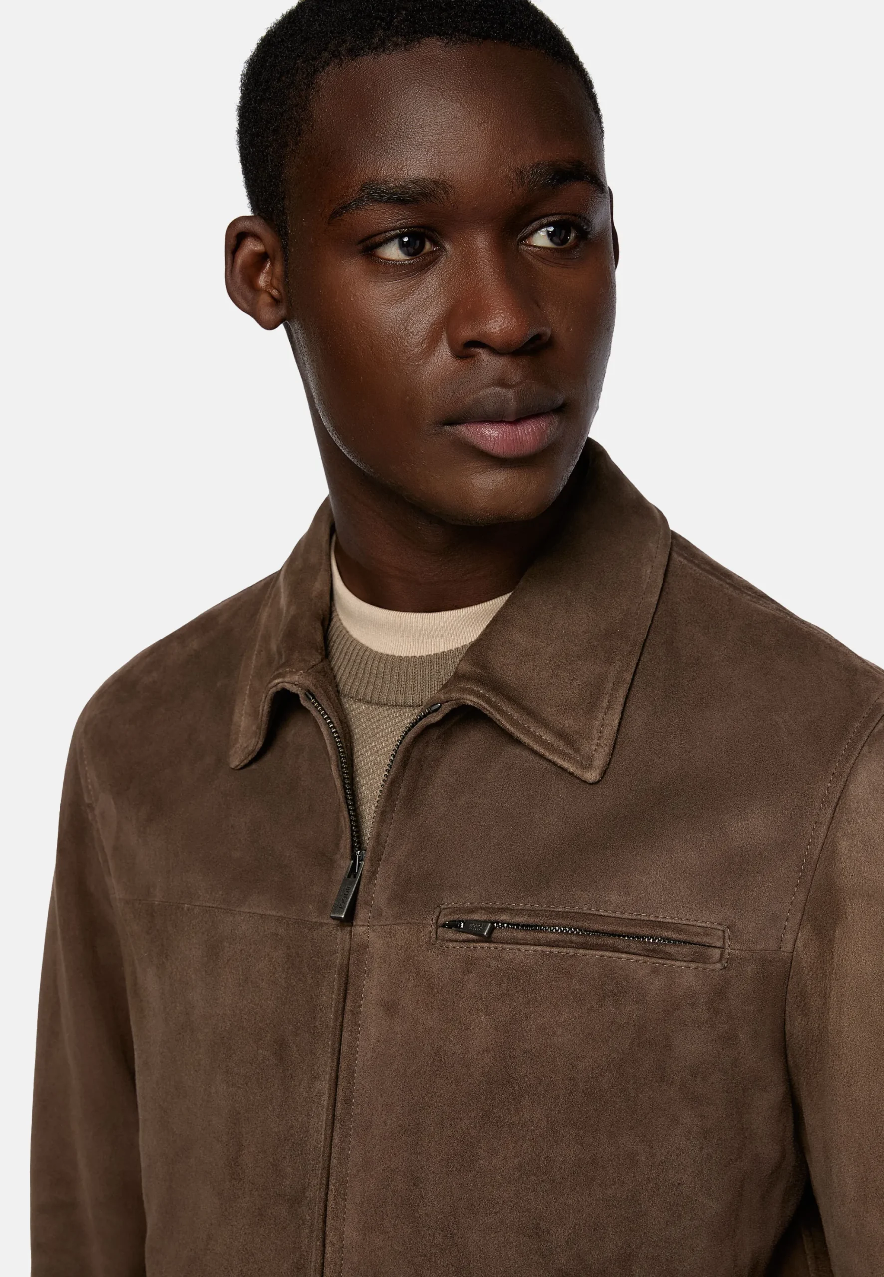 Blouson Aviateur En Daim Véritable