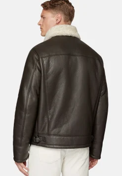 Bomber En Cuir Véritable Et Peau De Mouton Retournée