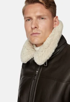 Bomber En Cuir Véritable Et Peau De Mouton Retournée