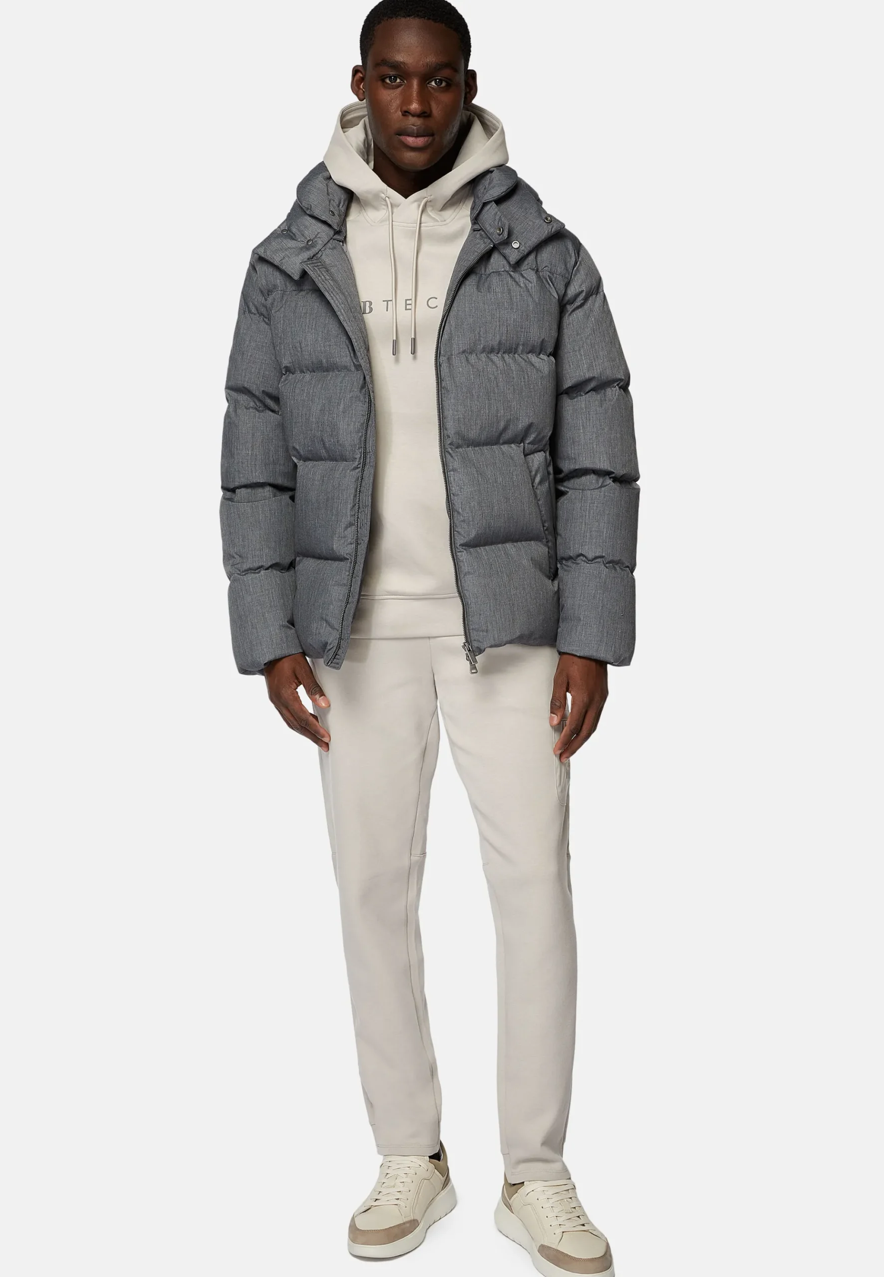 Bomber En Tissu Technique En Plume D'Oie