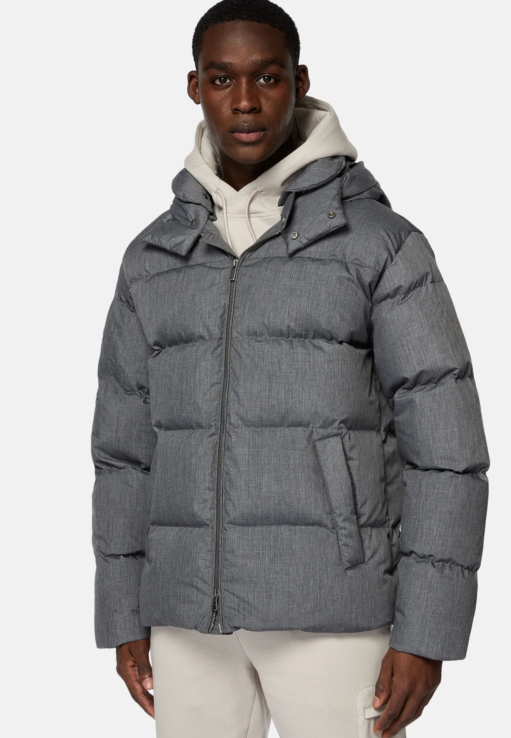 Bomber En Tissu Technique En Plume D'Oie