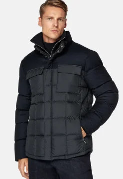 Bomber Flyn En Flanelle Et Tissu Tech En Plume