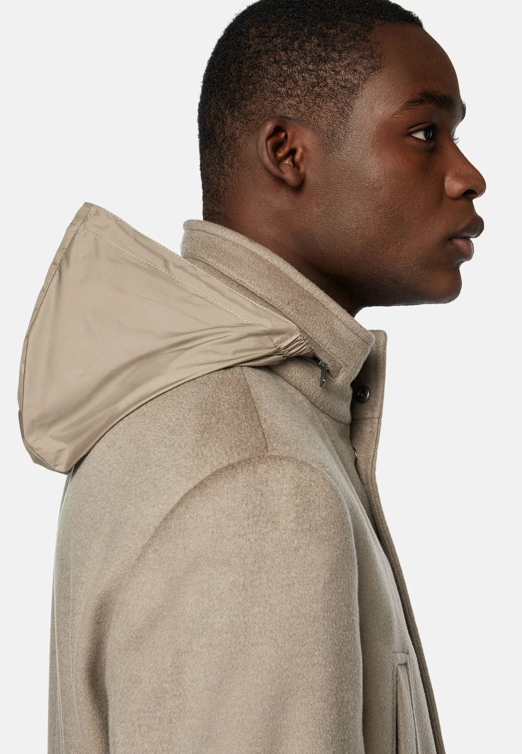 Car Coat Rembourré En Laine Et Cachemire