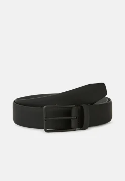 Ceinture En Cuir Gommé Avec Logo