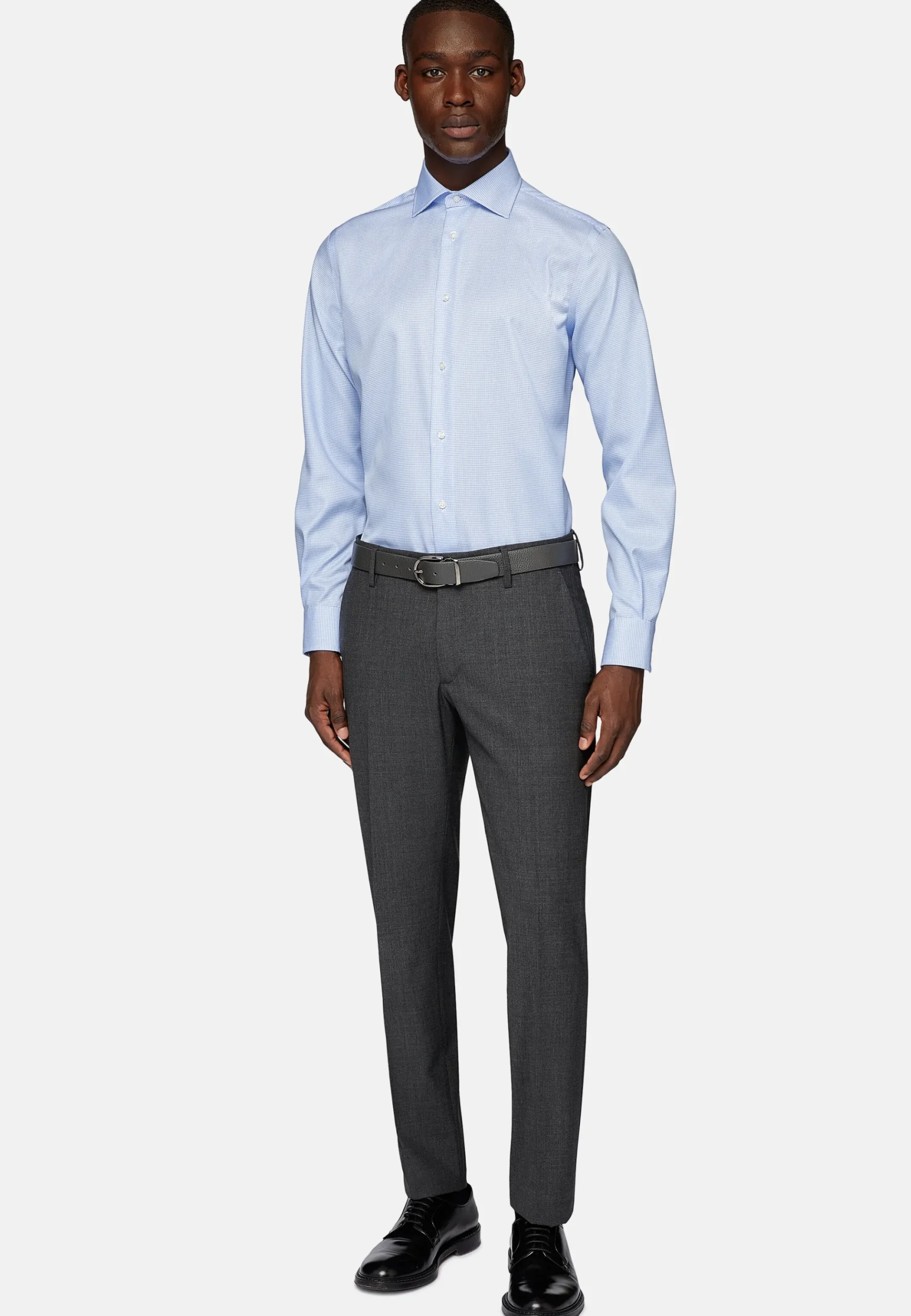 Chemise À Carreaux En Sergé De Coton Regular Fit