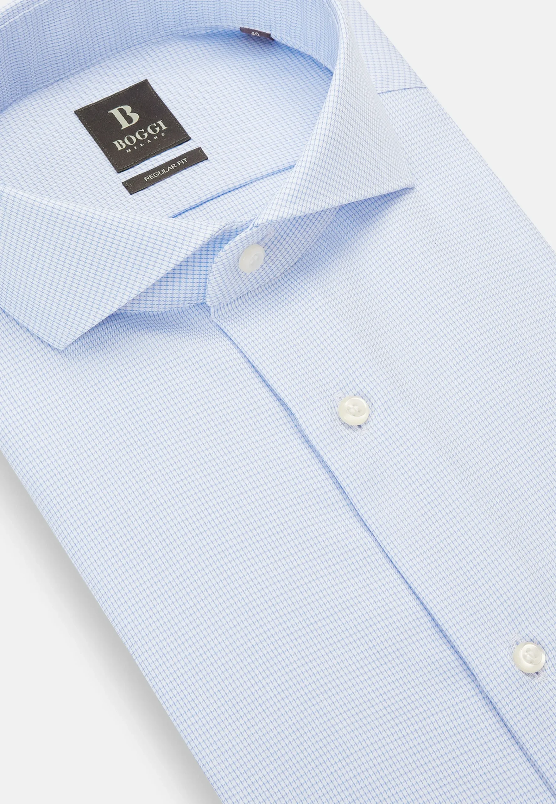 Chemise À Carreaux En Sergé De Coton Regular Fit