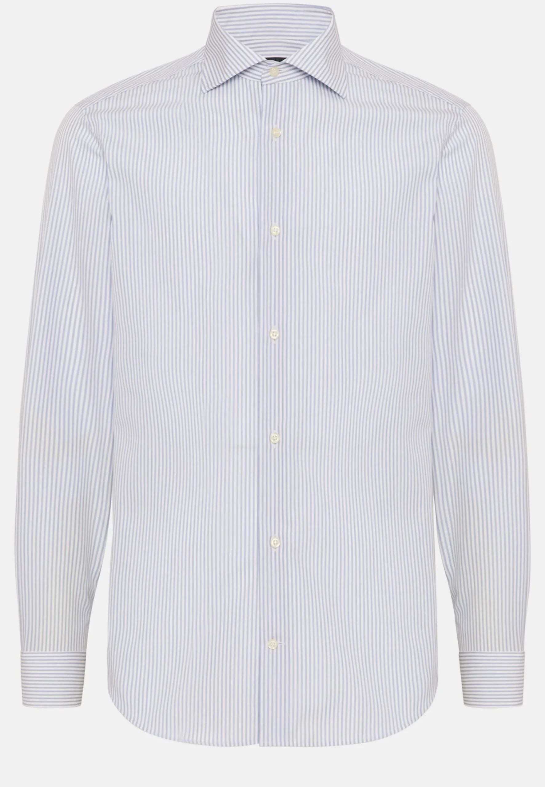 Chemise À Rayures Bleu Ciel En Coton Slim Fit