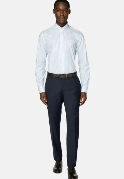 Chemise À Rayures En Coton Dobby Slim Fit