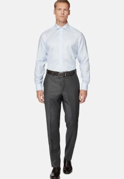 Chemise À Rayures En Sergé De Coton Slim Fit