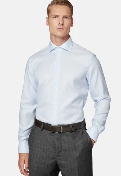 Chemise À Rayures En Sergé De Coton Slim Fit