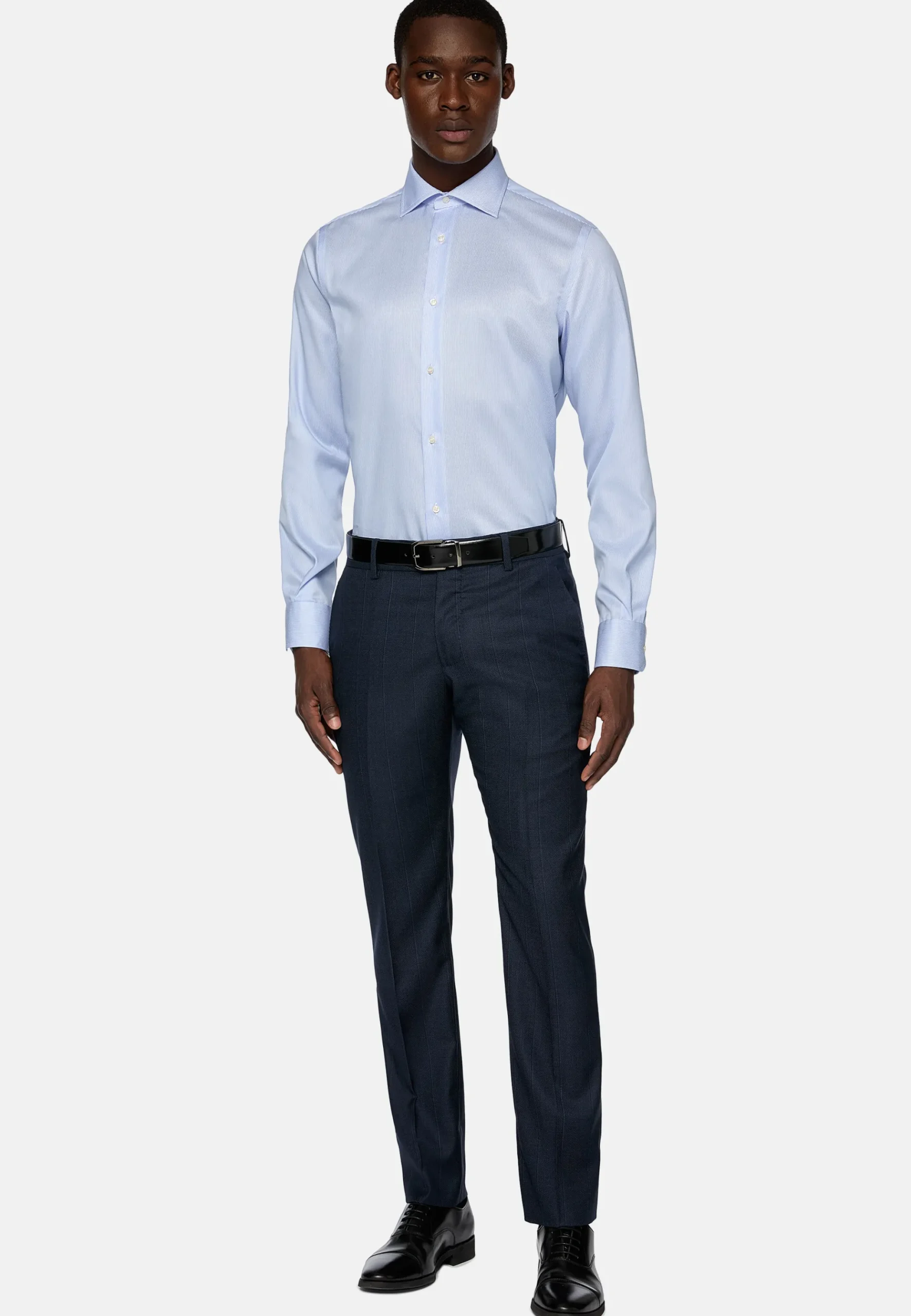 Chemise À Rayures En Sergé De Coton Regular Fit