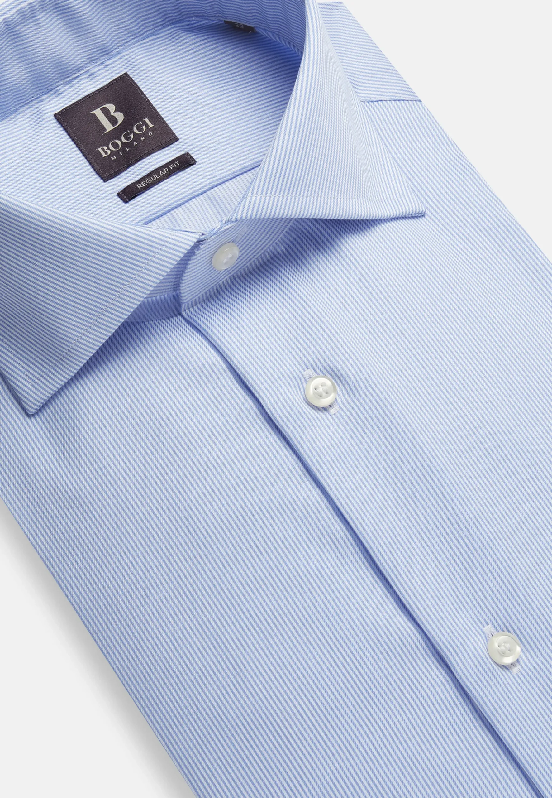 Chemise À Rayures En Sergé De Coton Regular Fit