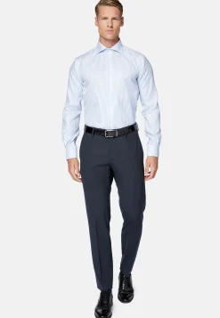 Chemise À Rayures En Sergé De Coton Regular Fit