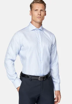 Chemise À Rayures En Sergé De Coton Regular Fit