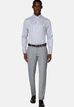 Chemise À Rayures En Sergé De Coton Slim Fit
