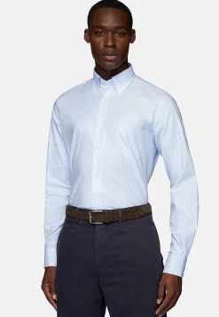 Chemise À Rayures En Sergé De Coton Regular Fit