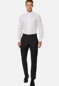 Chemise Blanche En Coton Dobby Regular Fit