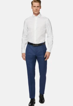 Chemise Blanche Pin Point En Coton Slim Fit