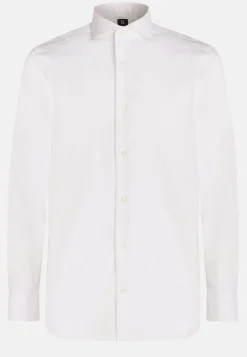 Chemise Blanche Pin Point En Coton Slim Fit