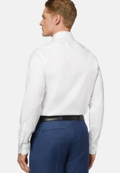 Chemise Blanche Pin Point En Coton Slim Fit