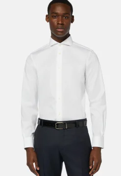 Chemise Blanche Pin Point En Coton Regular Fit