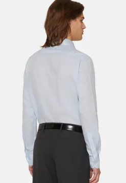 Chemise Bleu Clair En Coton Dobby Regular Fit