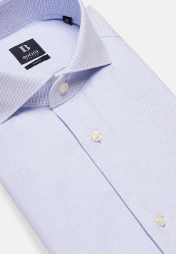 Chemise Bleu Clair En Coton Dobby Slim Fit