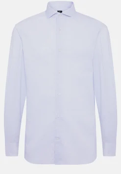 Chemise Bleu Clair En Coton Dobby Slim Fit