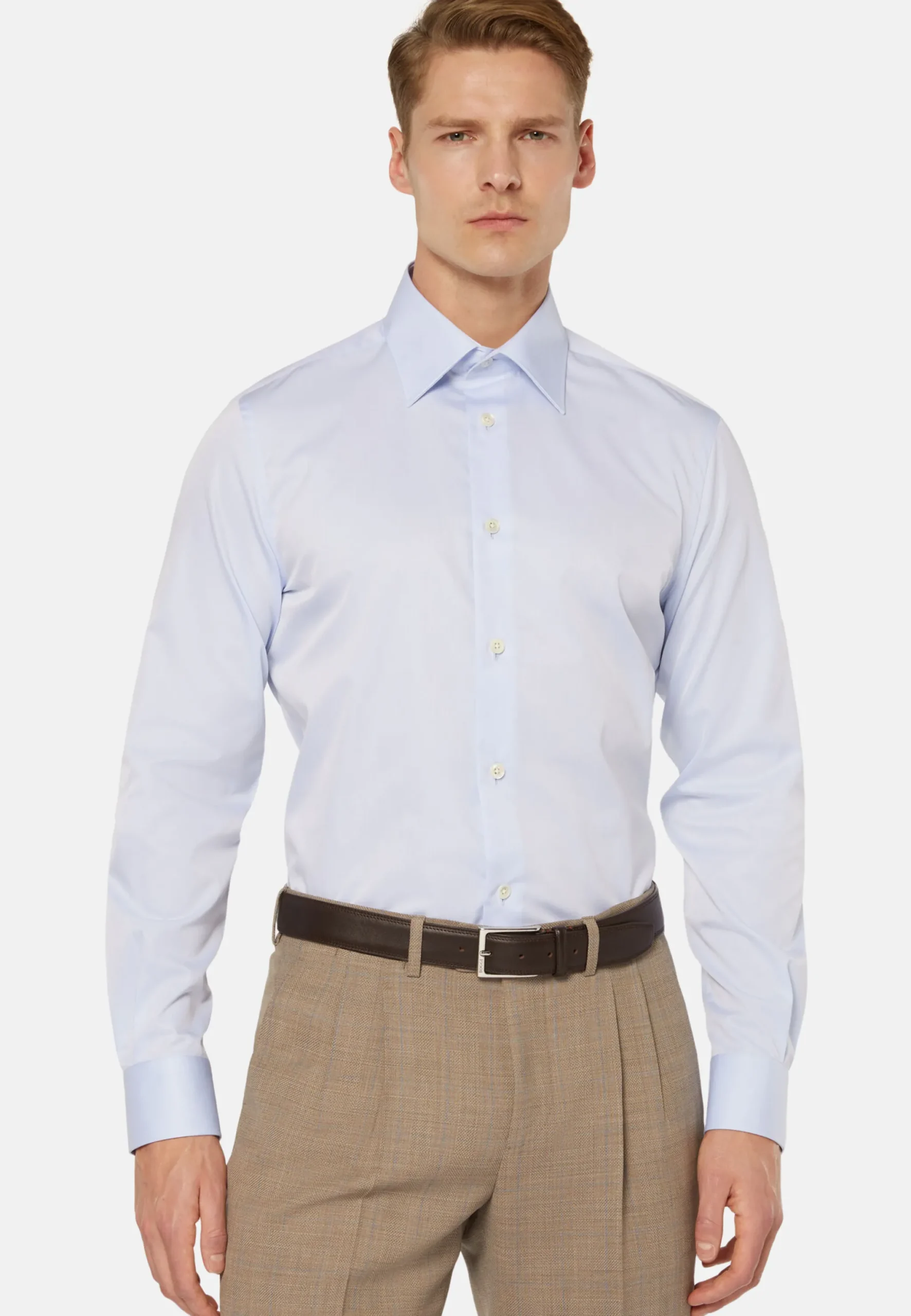 Chemise Bleu Clair En Sergé De Coton Regular Fit