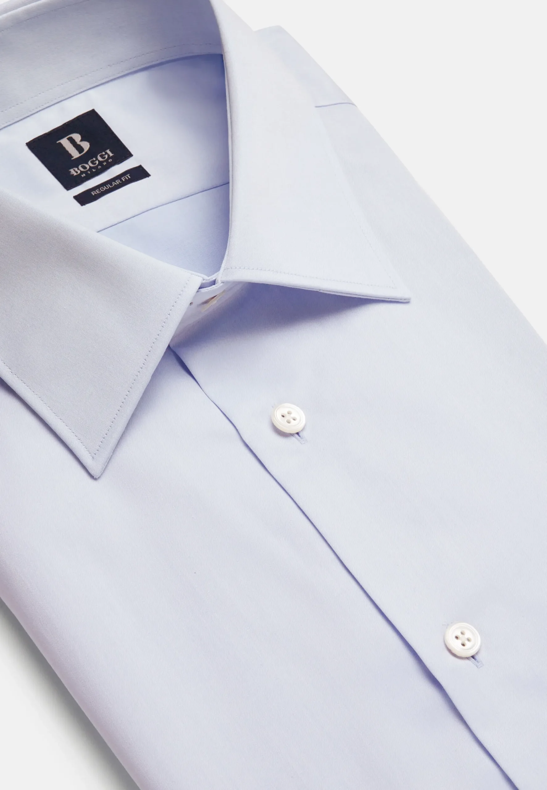 Chemise Bleu Clair En Sergé De Coton Regular Fit