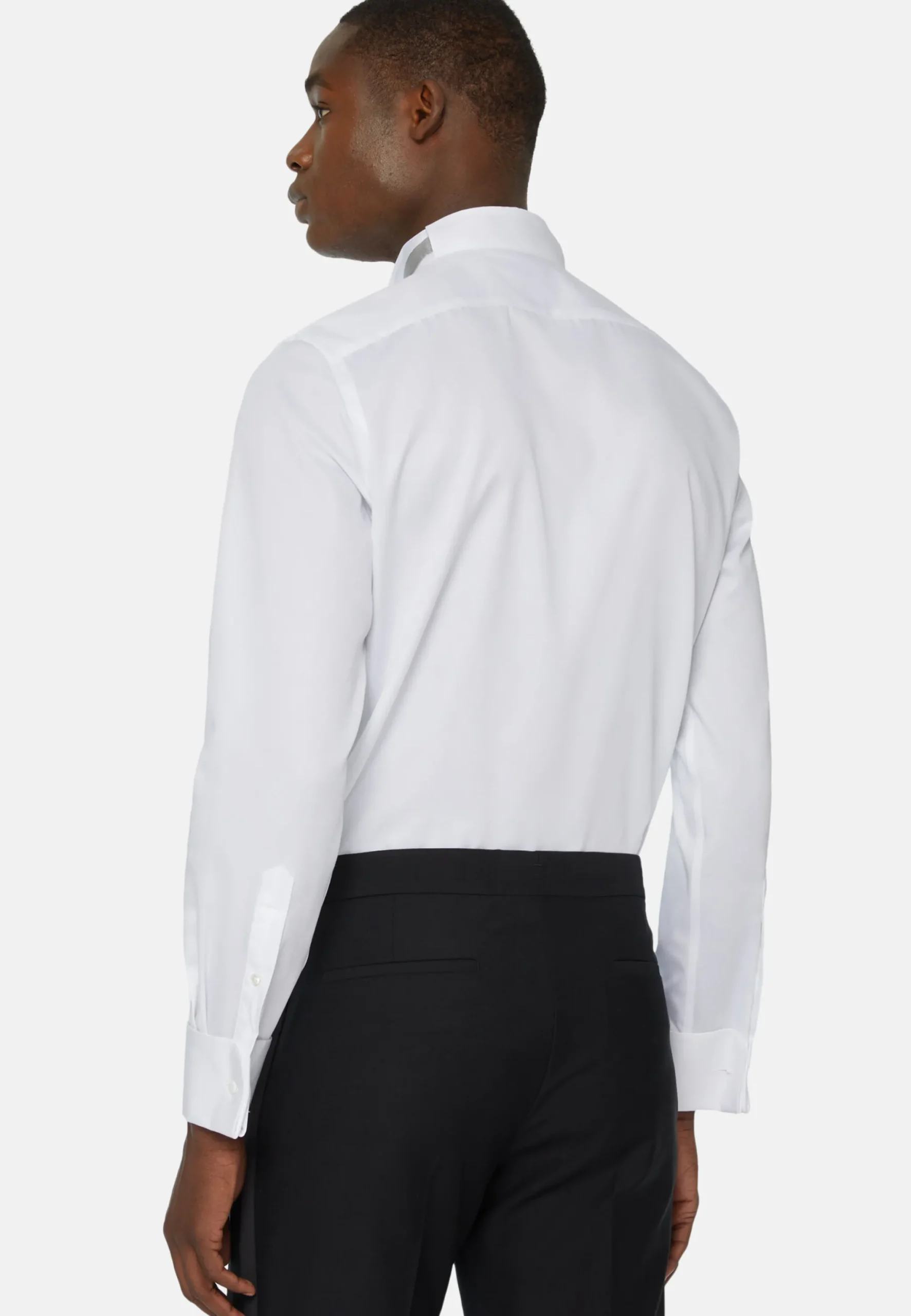 Chemise En Satin De Coton Slim Fit