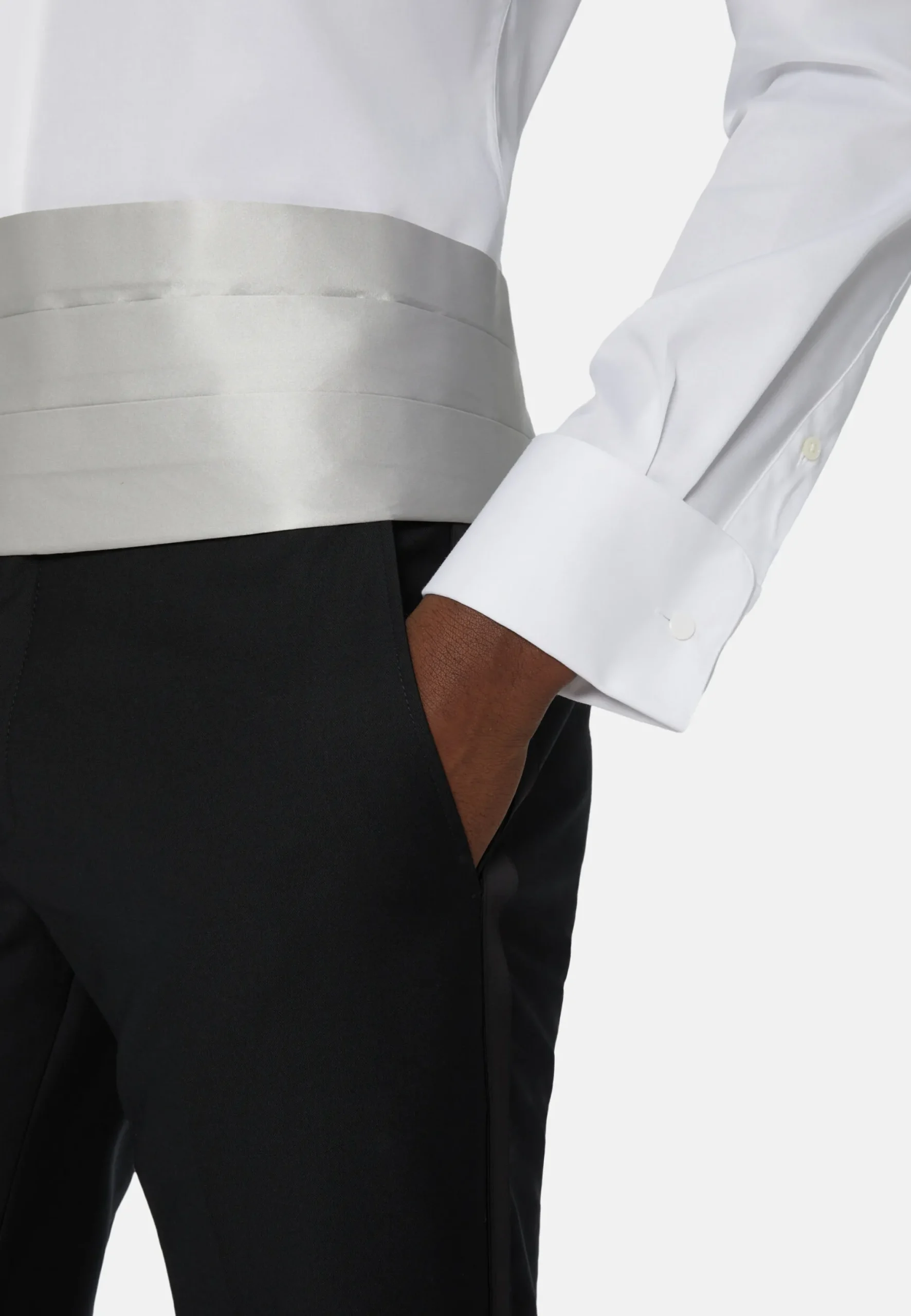 Chemise En Satin De Coton Slim Fit