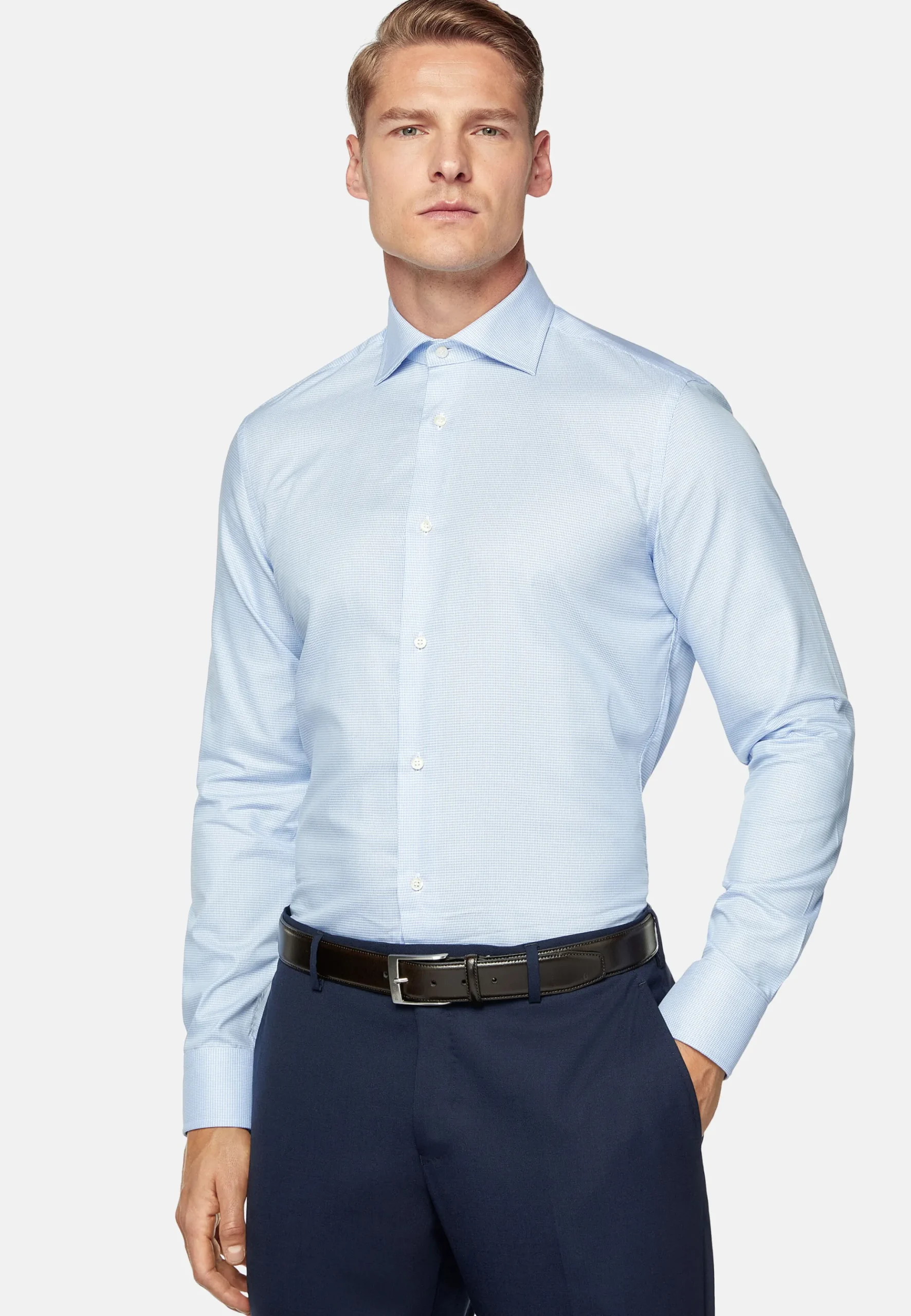 Chemise En Sergé De Coton Slim Fit