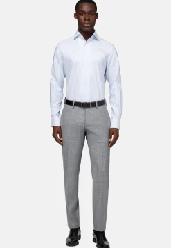 Chemise Rayée En Coton Dobby Regular Fit