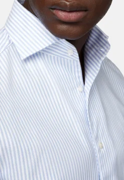 Chemise Rayée En Coton Dobby Regular Fit