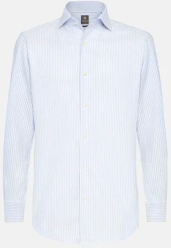 Chemise Rayée En Coton Dobby Regular Fit