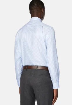 Chemise Rayée En Coton Dobby Regular Fit