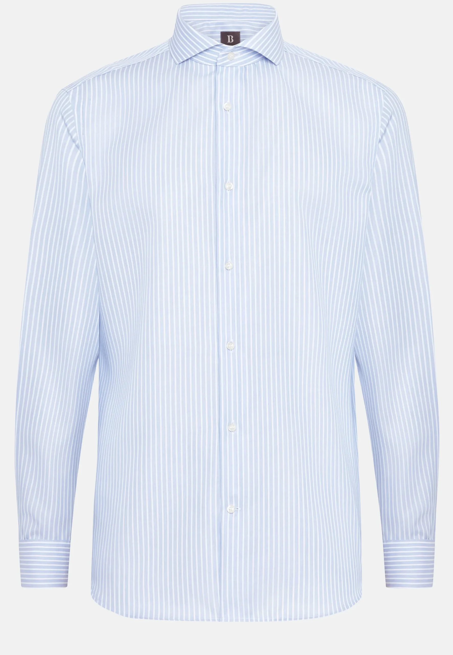 Chemise Rayée En Coton Dobby Regular Fit