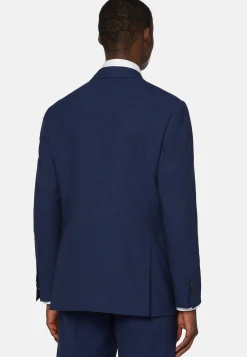 Costume Bleu Marine Prince-De-Galles En Laine Super 130