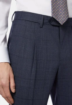 Costume Bleu Prince-De-Galles En Pure Laine