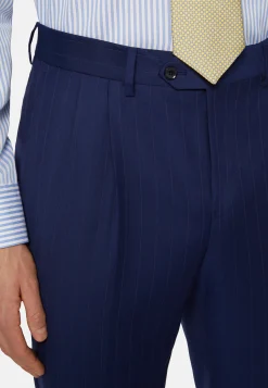 Costume Bleu Roi À Fines Rayures En Pure Laine Super 130