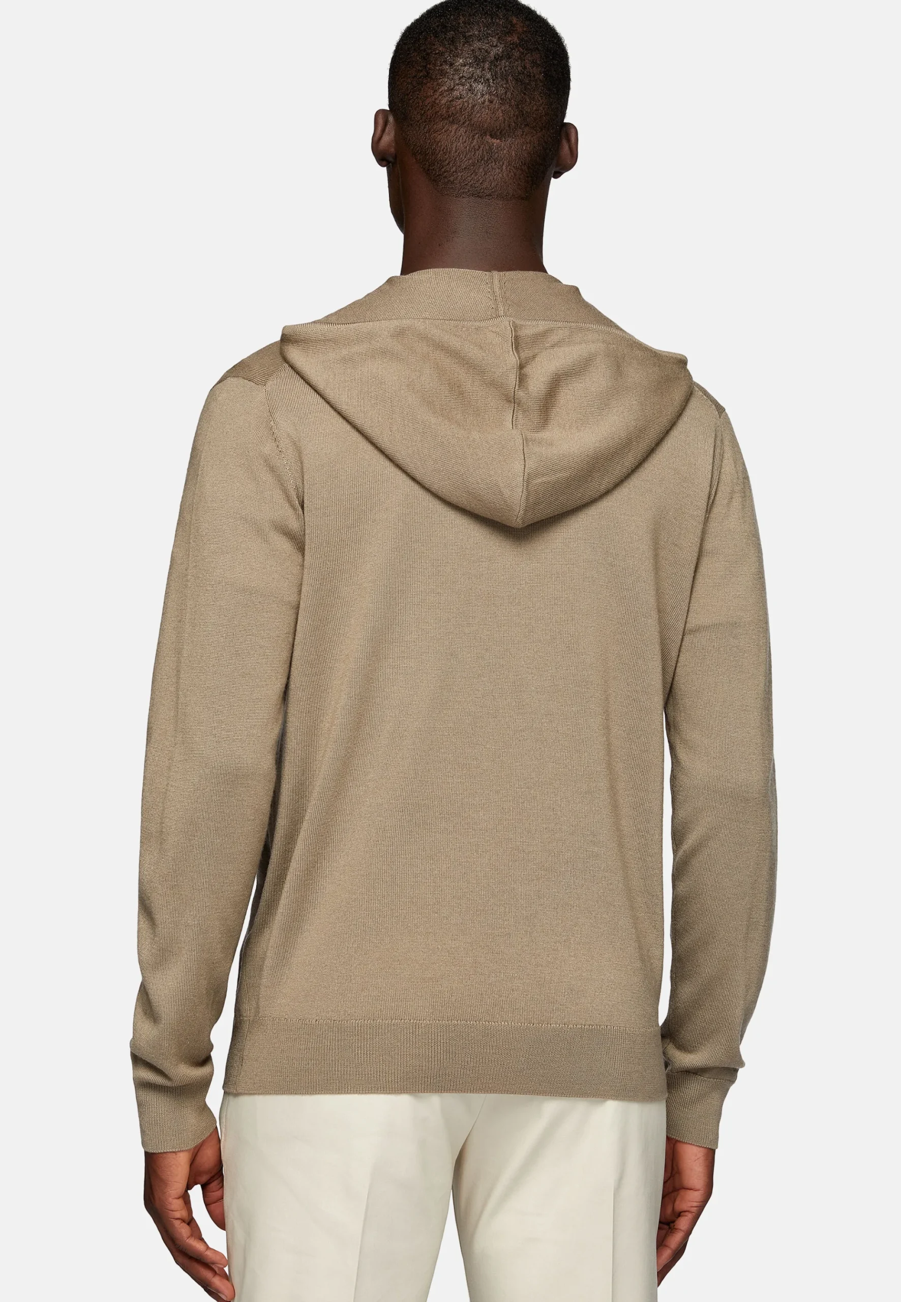 Gilet à Capuche En Laine Mérinos