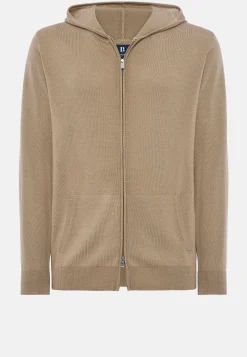 Gilet à Capuche En Laine Mérinos