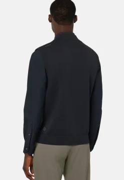 Gilet Bleu Marine En Maille Recyclée Et Jersey Technique