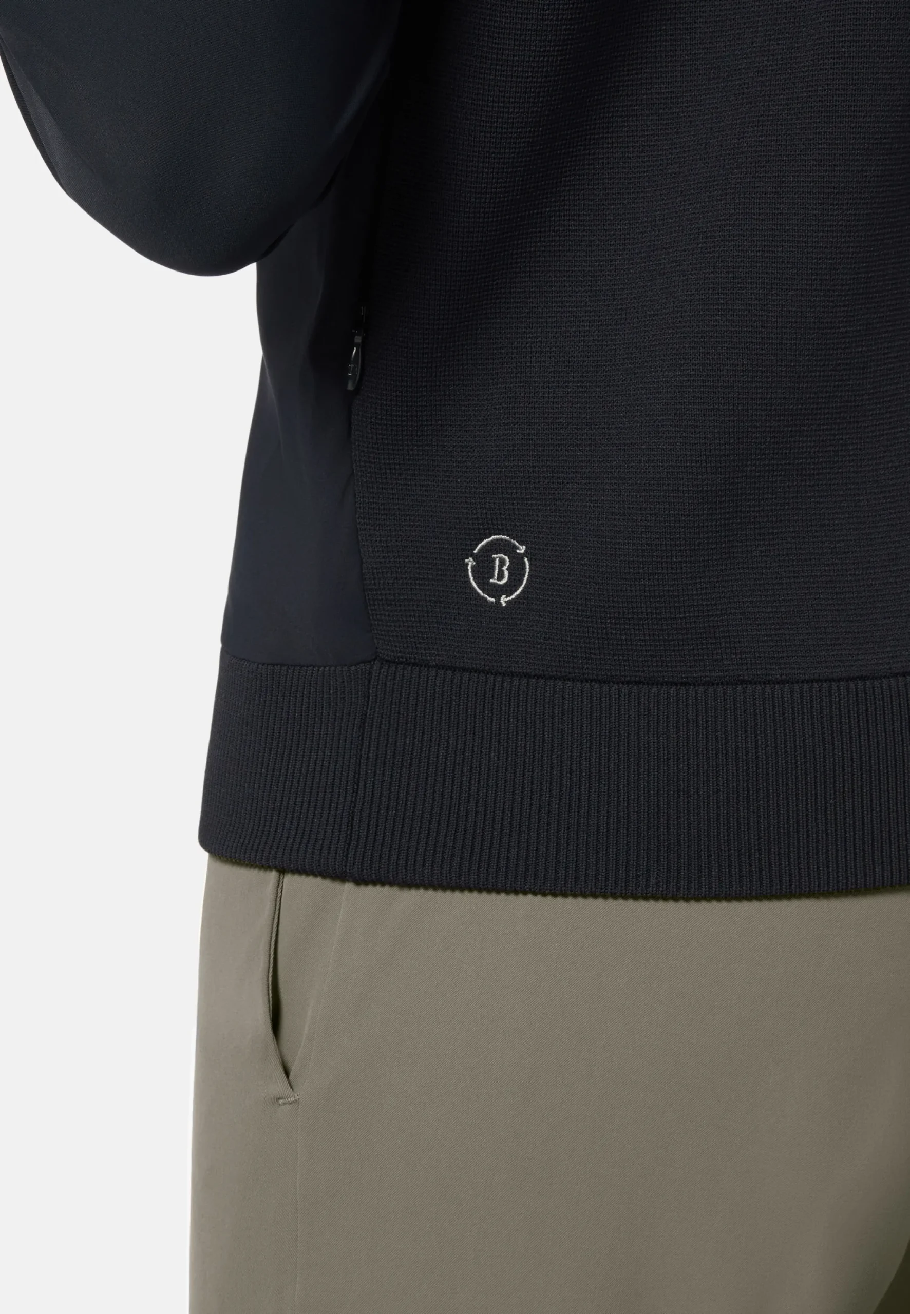 Gilet Bleu Marine En Maille Recyclée Et Jersey Technique