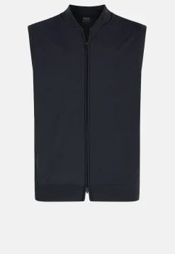 Gilet Bleu Marine En Maille Recyclée Et Jersey Technique