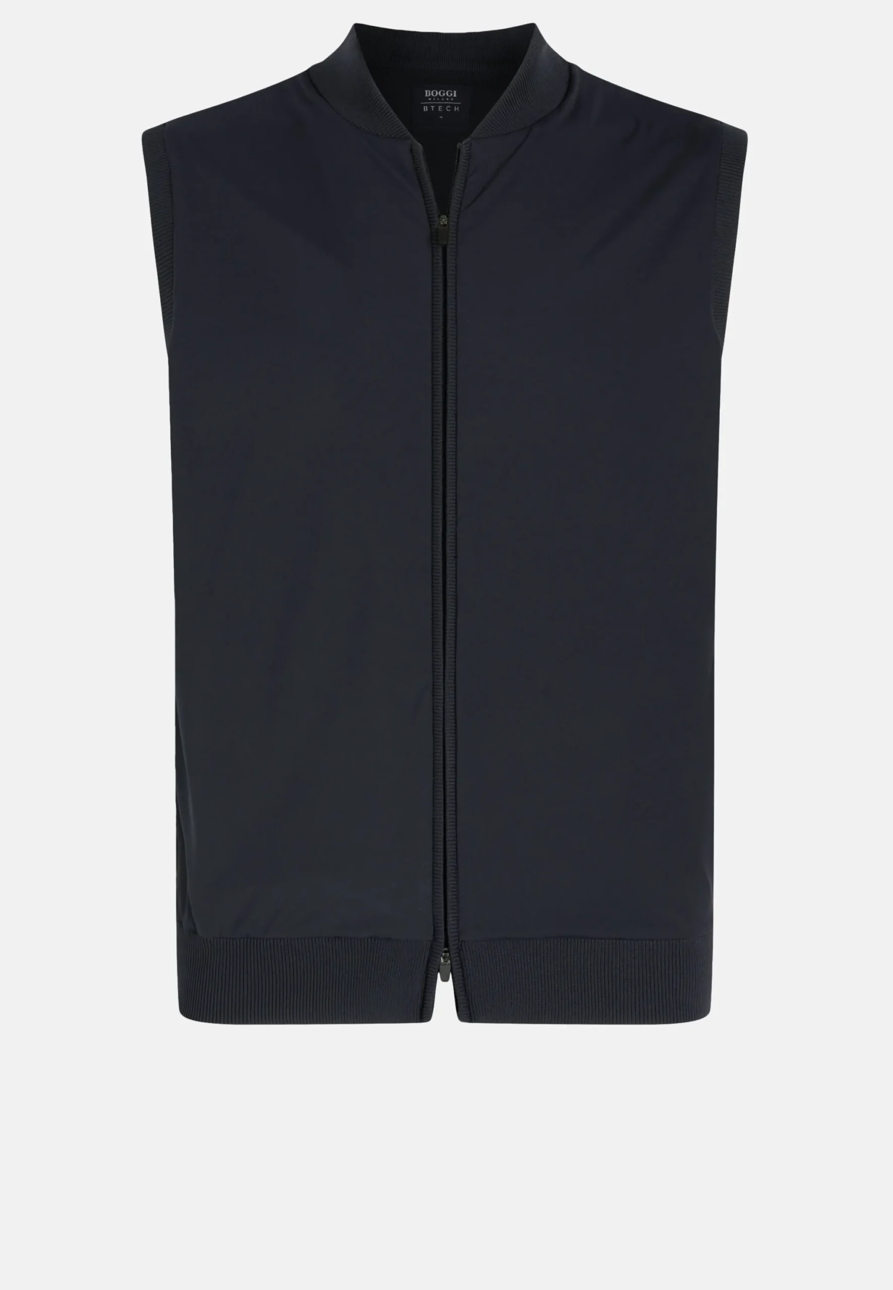 Gilet Bleu Marine En Maille Recyclée Et Jersey Technique