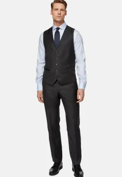 Gilet Bleu Marine En Sergé De Laine