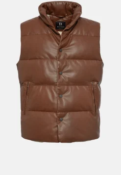 Gilet En Cuir Véritable Rembourré En Plume