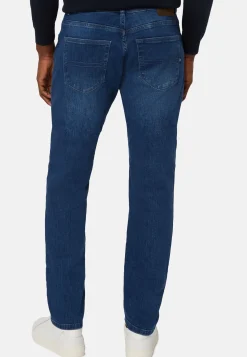 Jean En Denim Extensible Bleu À Délavage Moyen